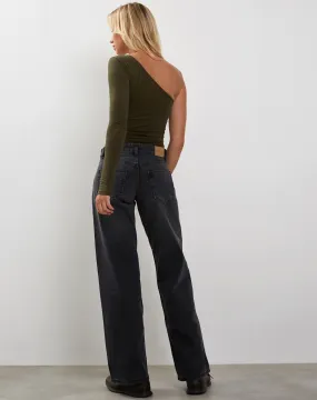 Bayge One Shoulder Top in Olive