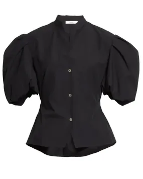 Black Puff Sleeve Blouse