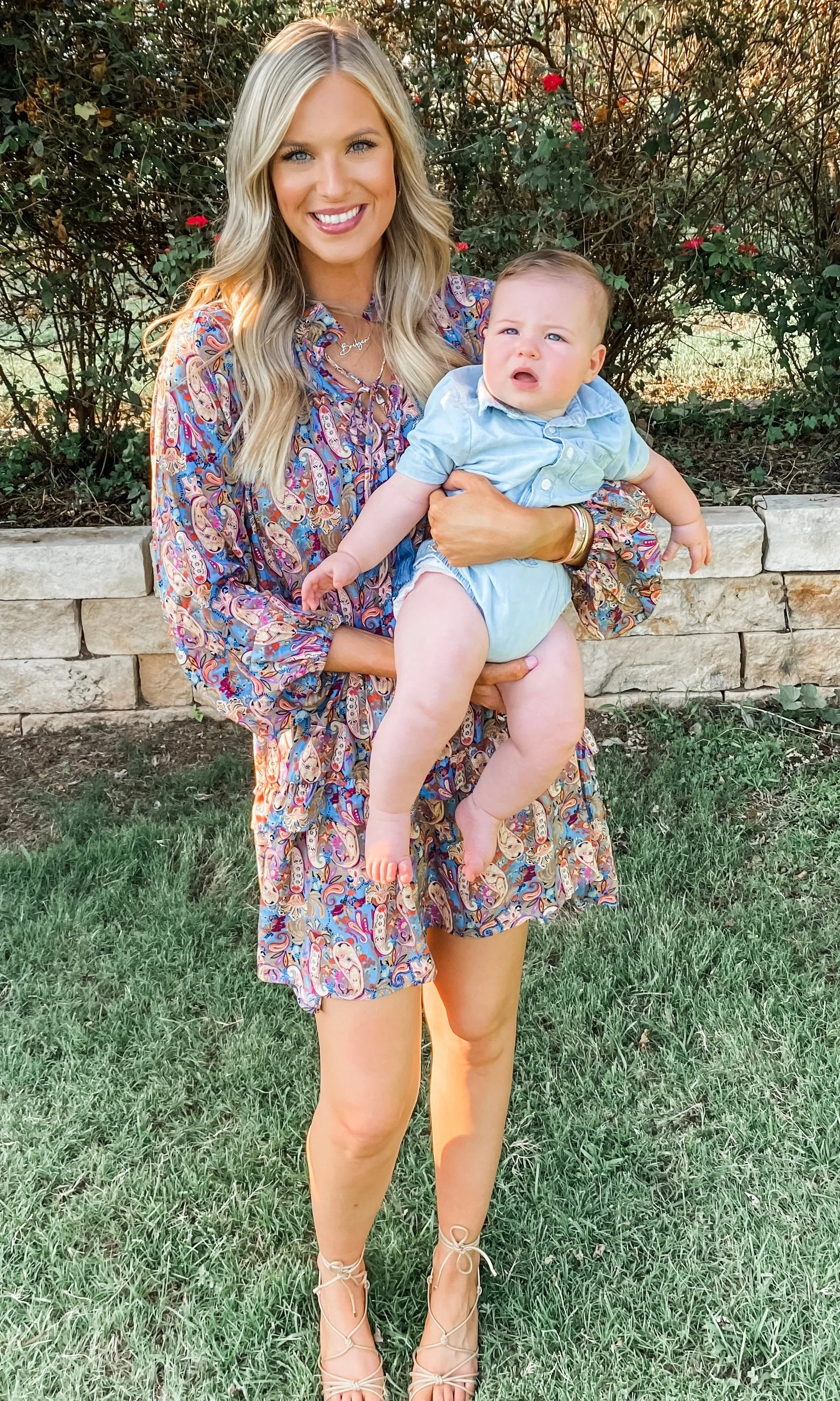 Blue Paisley Print Dress