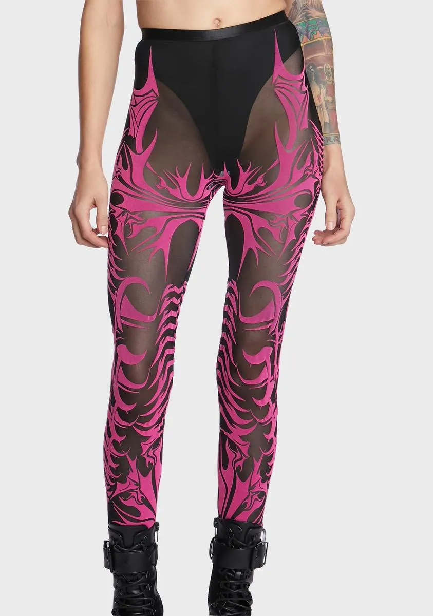 Candy Ill Fated Love Mesh Leggings