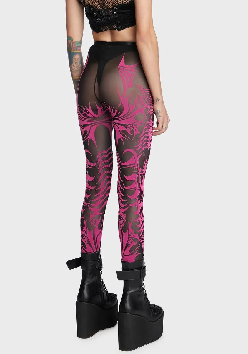 Candy Ill Fated Love Mesh Leggings