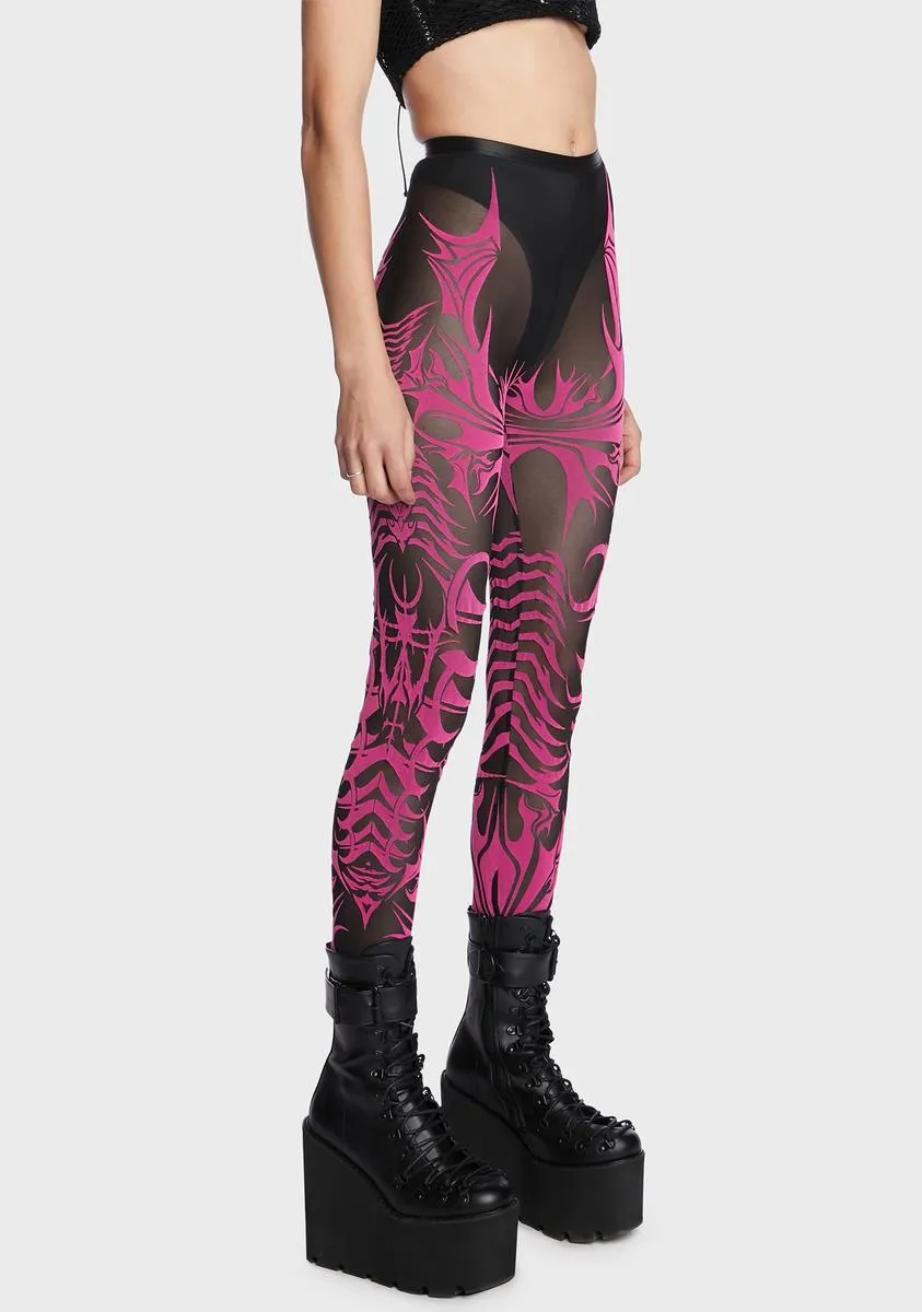 Candy Ill Fated Love Mesh Leggings