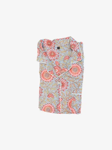 Cotton Pajamas-Pink Floral Print