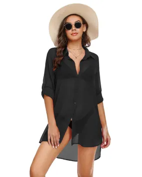 Cover Up Shirt Chiffon Beachwear - Zeagoo (Us Only)