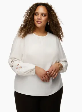 Cutout Detail Popover Blouse