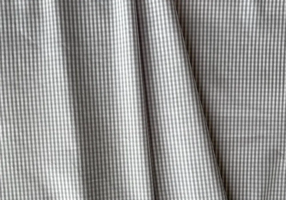 Dolphin Grey & White Plaid Stretch Cotton Shirting (Made in Italy)