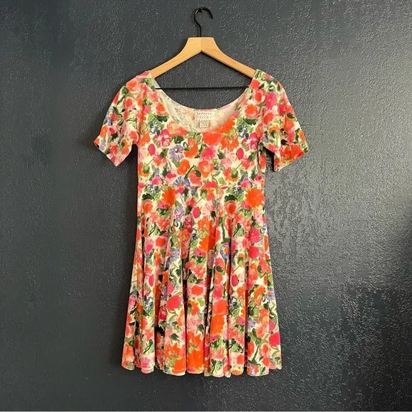 Express Vintage  Floral Babydoll 90s Mini Dress