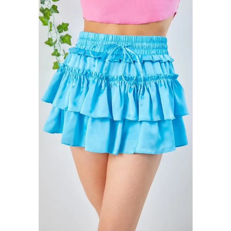 Flirty & Fun Tiered Ruffle Flounce Mini Skort