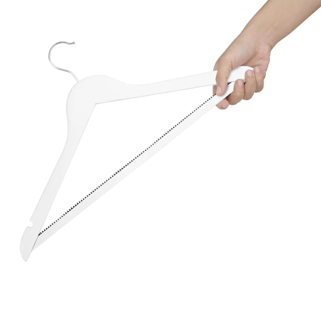 FU397 Bolero White Wooden Hangers (Pack of 10)