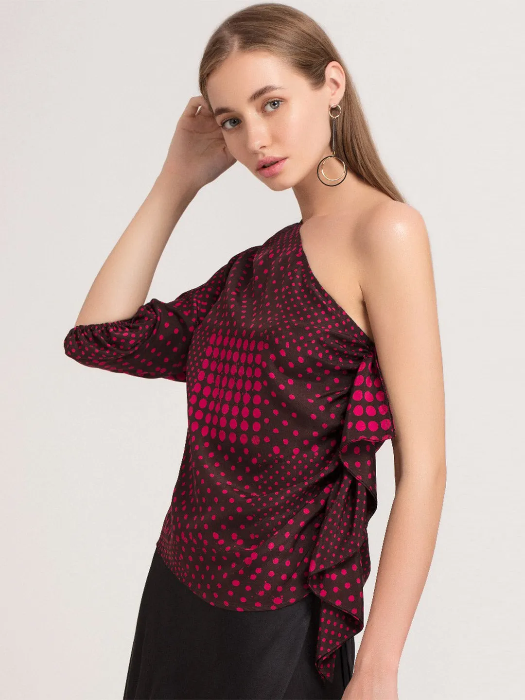 Fuchsia One Shoulder Top