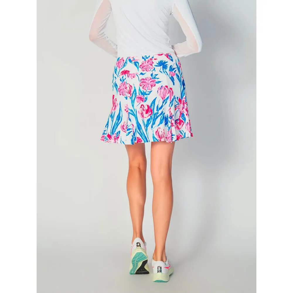 G Lifestyle Print 17-Inch Flare Skort - Tulip