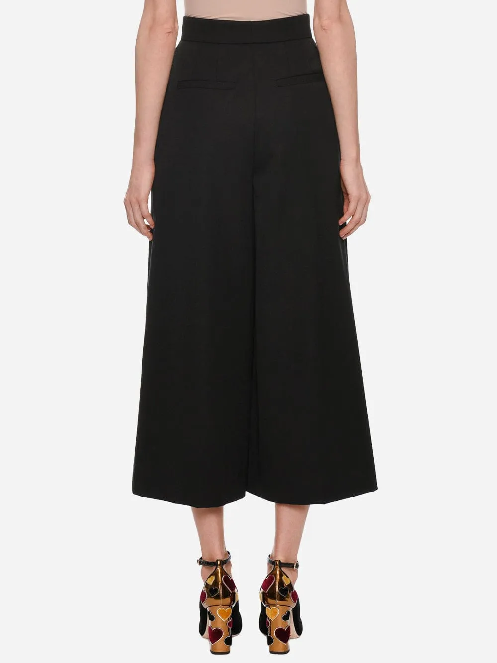 Gabardine Wide-Leg Sailor Gaucho Pants