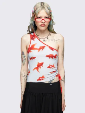 Gone Fishing One Shoulder Top