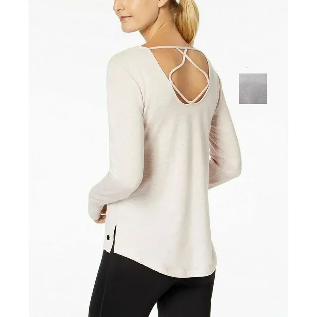 Ideology Womens Cutout-Back Gradient Top