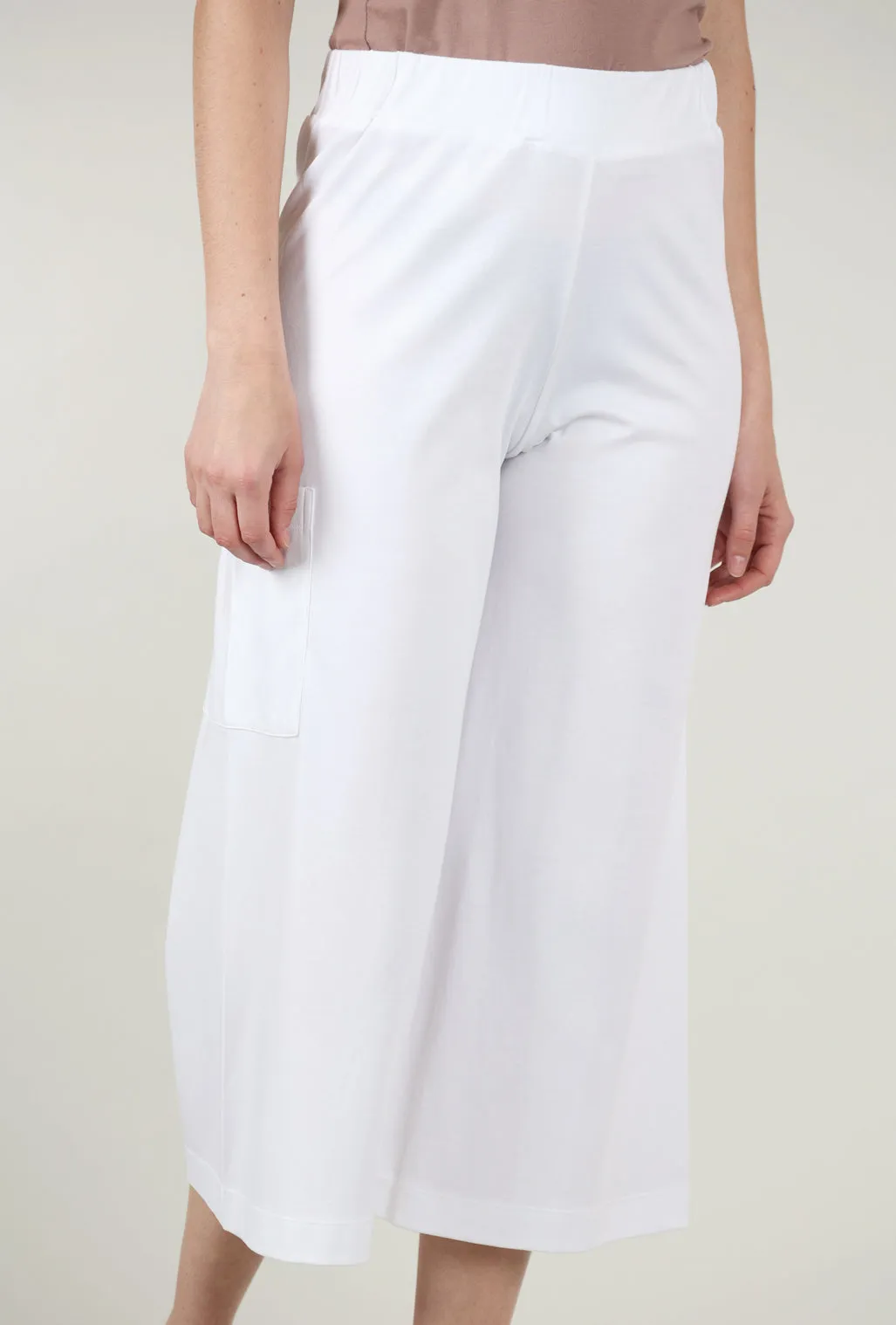 Jersey Gaucho Pant, White