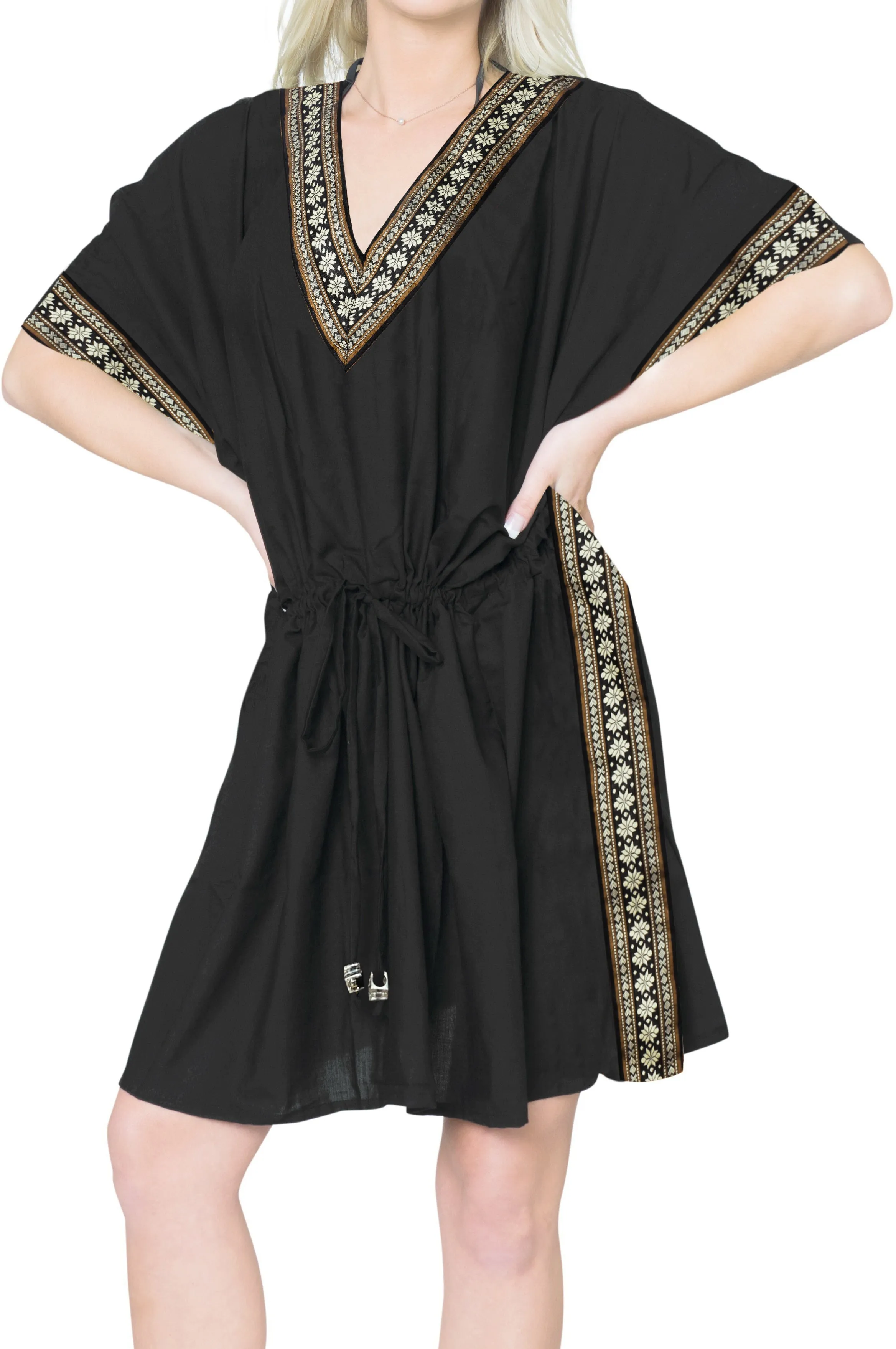 LA LEELA Summer Swimwear Beach Cover up Swimsuit Black_X788 OSFM 16-32W [XL- 5X]