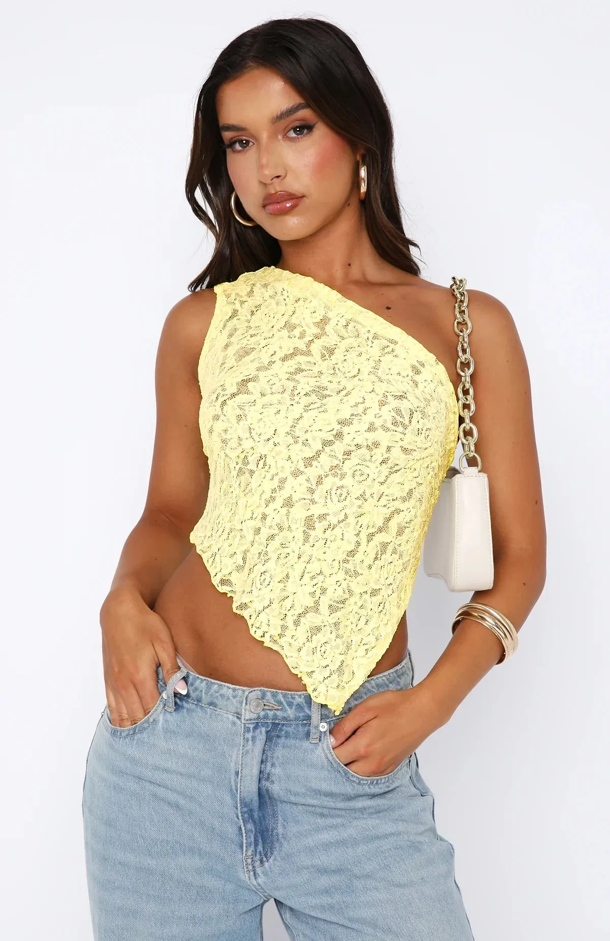 Levi -One shoulder Lace Top