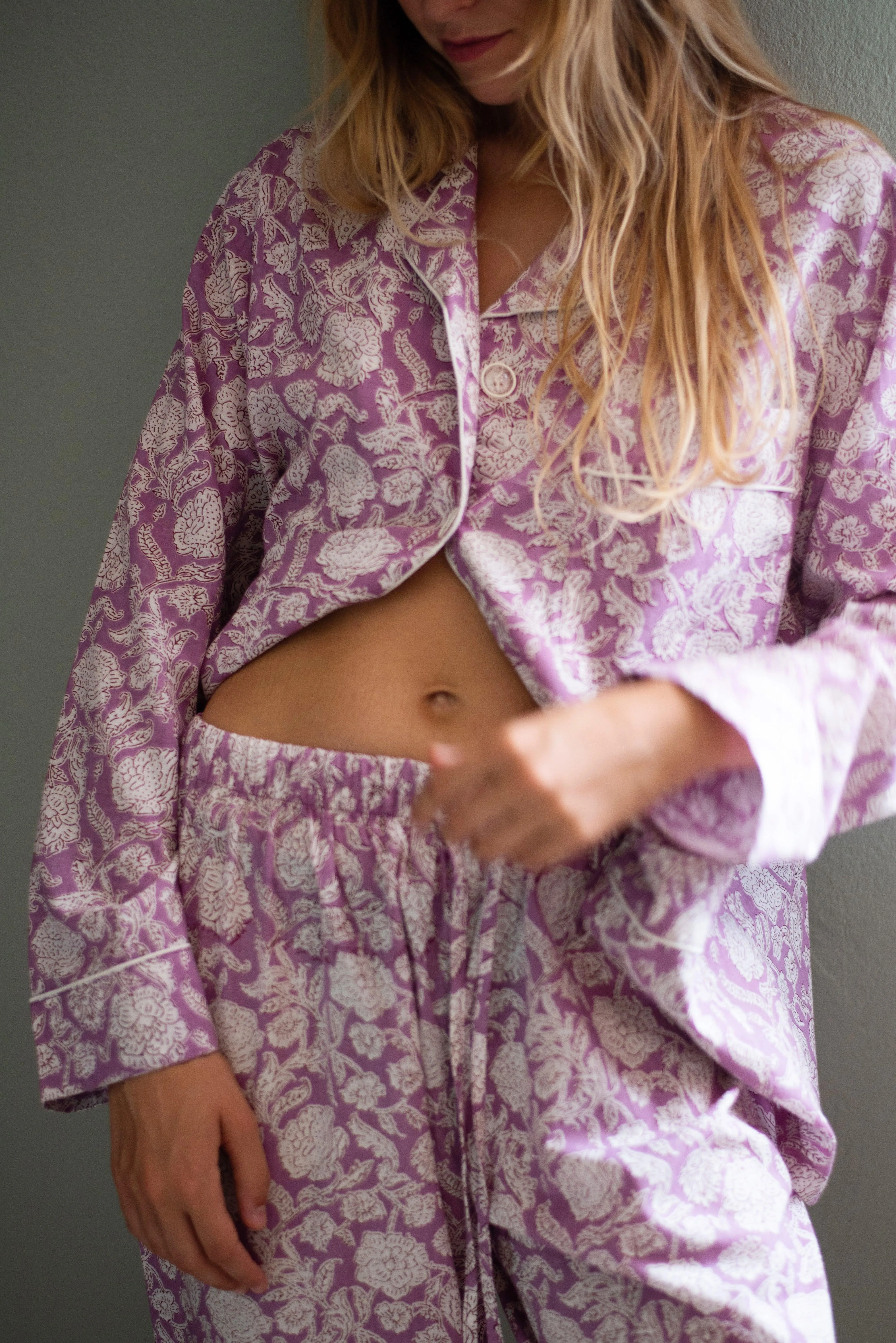 Lilac floral pajama set