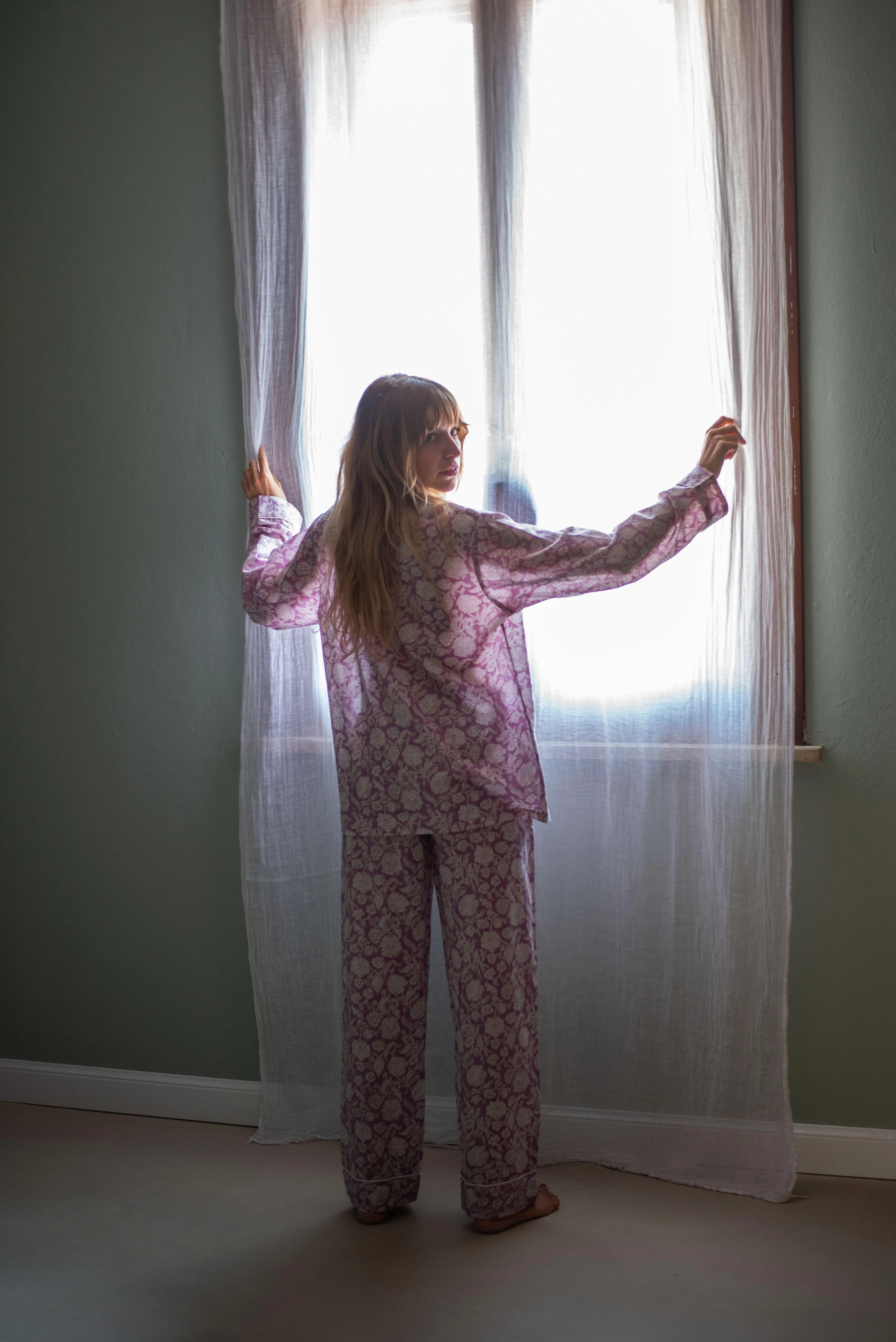 Lilac floral pajama set