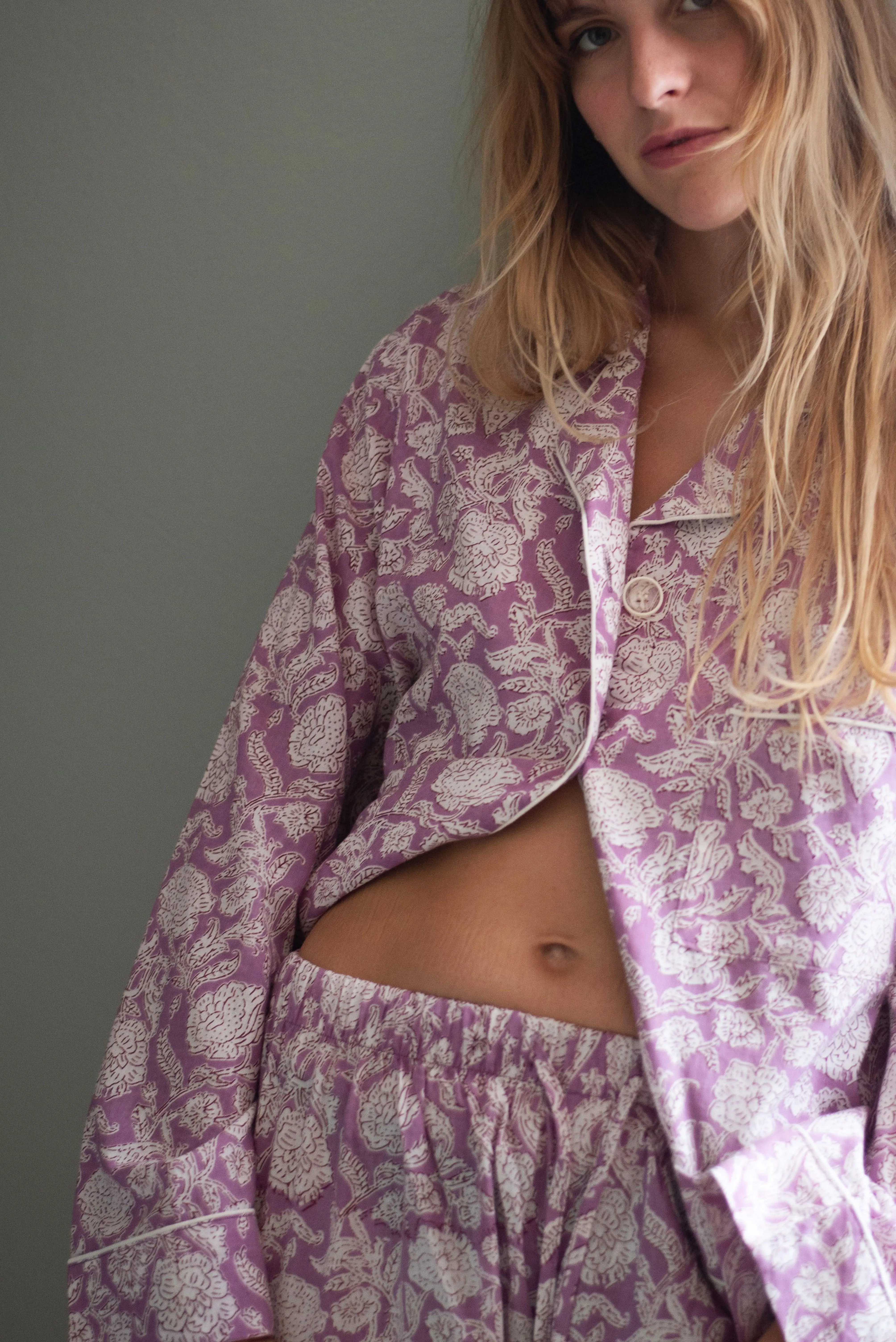 Lilac floral pajama set