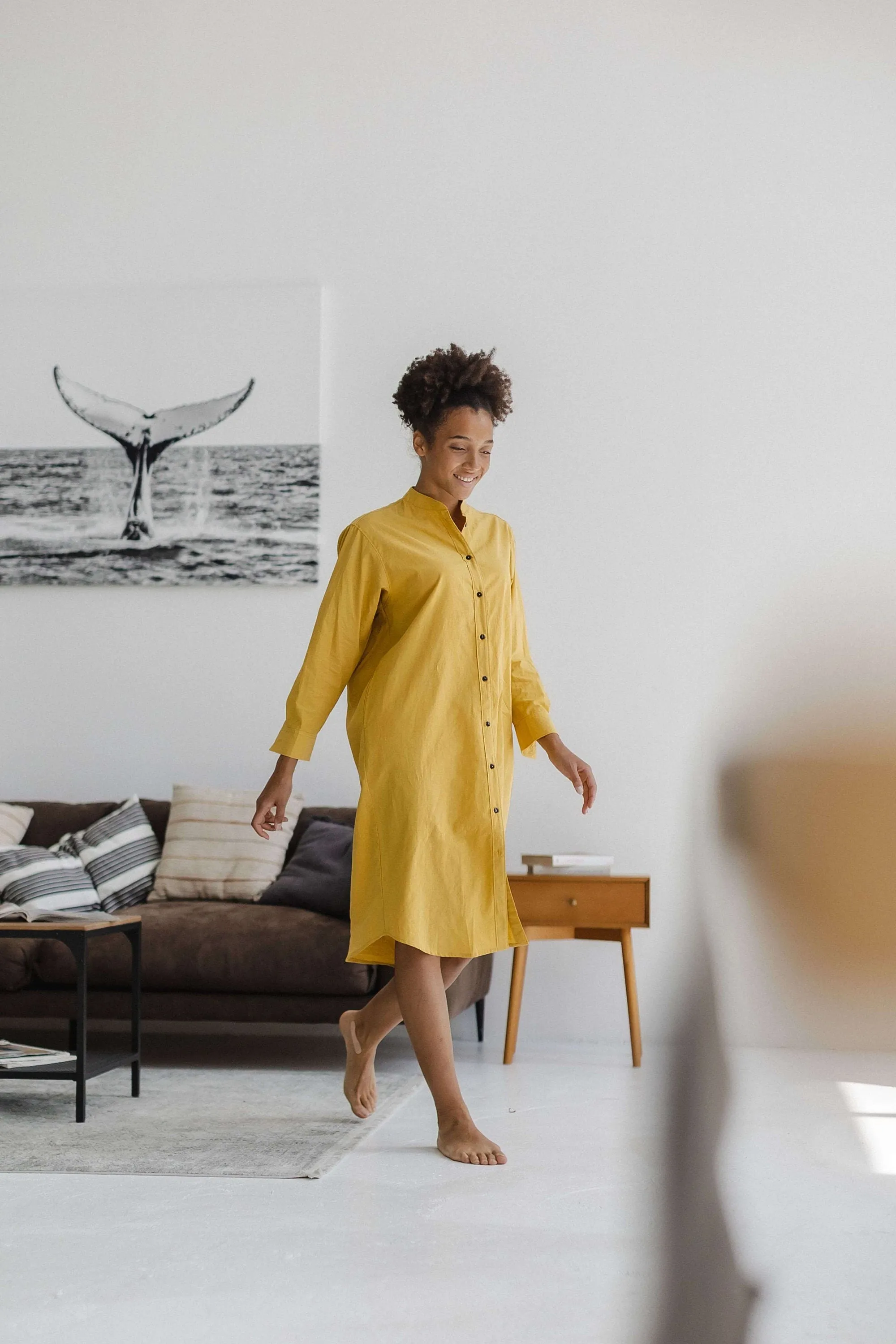 Long Sleeve Sleepdress — Ochre