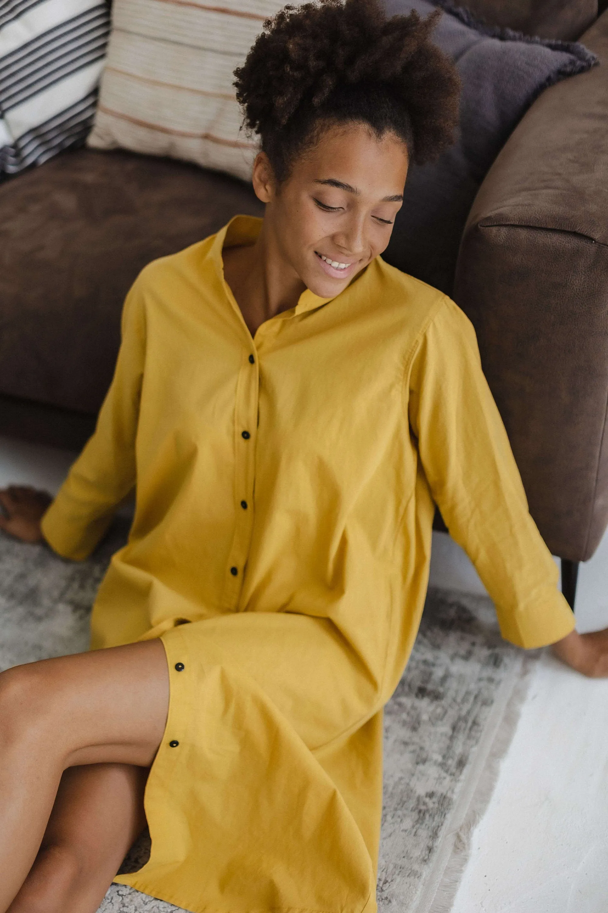 Long Sleeve Sleepdress — Ochre