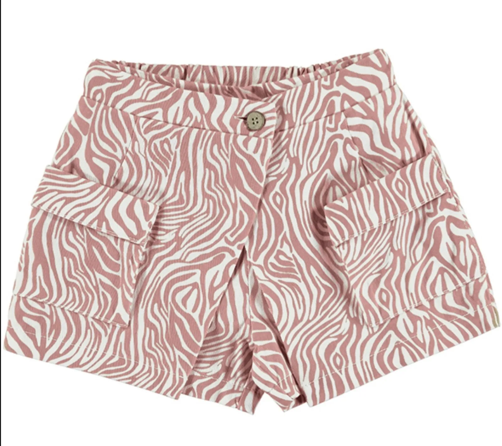 Mayoral Girls Pink & Cream Leopard Striped SKORT / Shorts