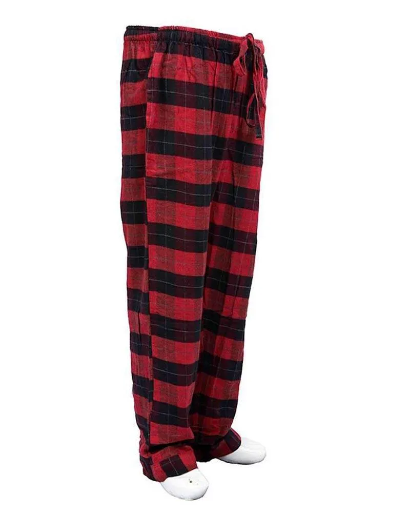 Men's Cotton Checkered Pajama - Black & Red