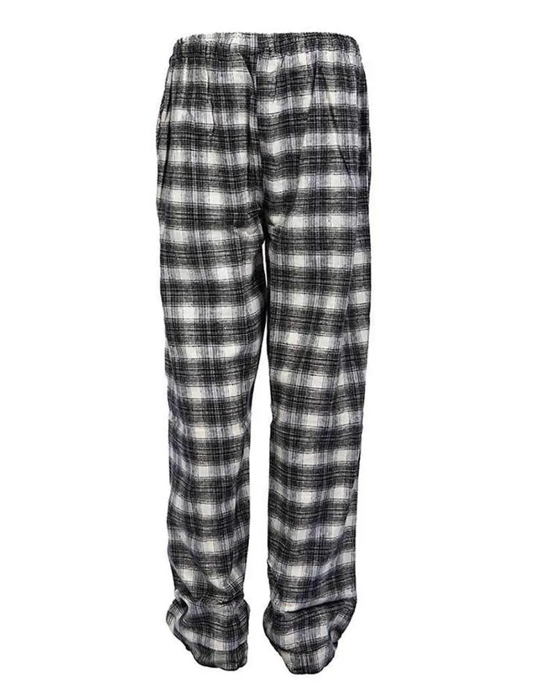 Men's Cotton Checkered Pajama - Black & White