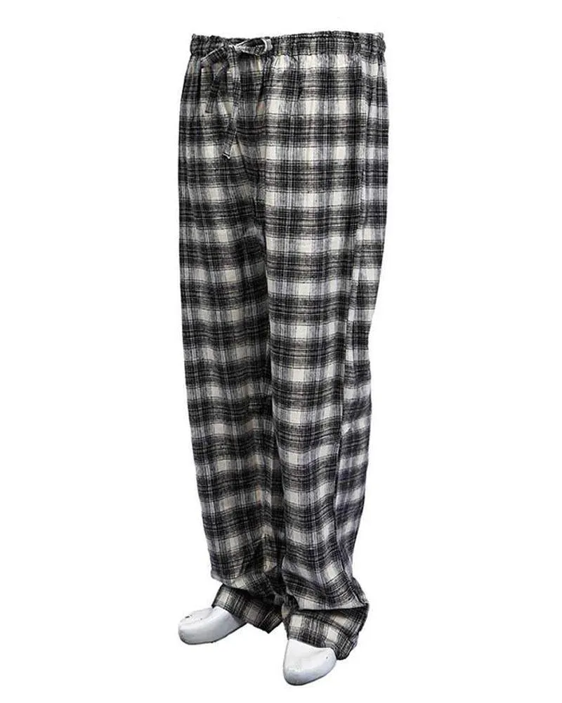 Men's Cotton Checkered Pajama - Black & White