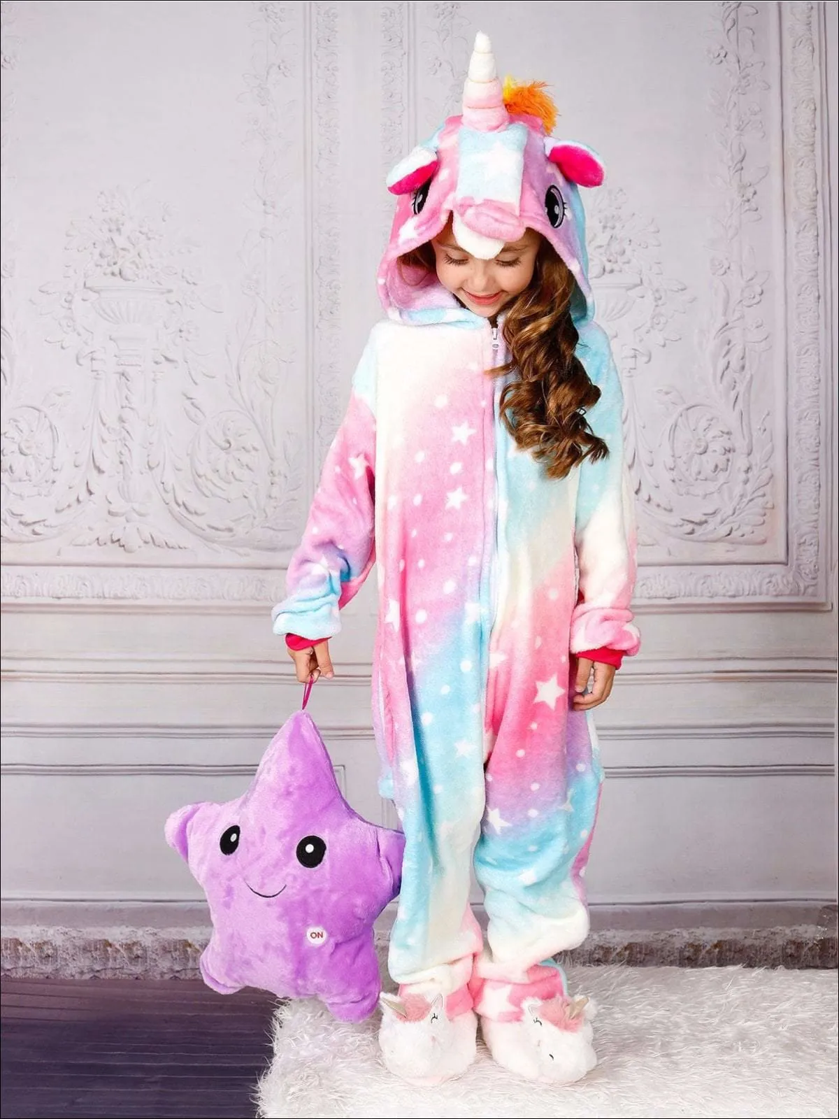 Mommy And Me Cotton Candy Star Unicorn Pajamas