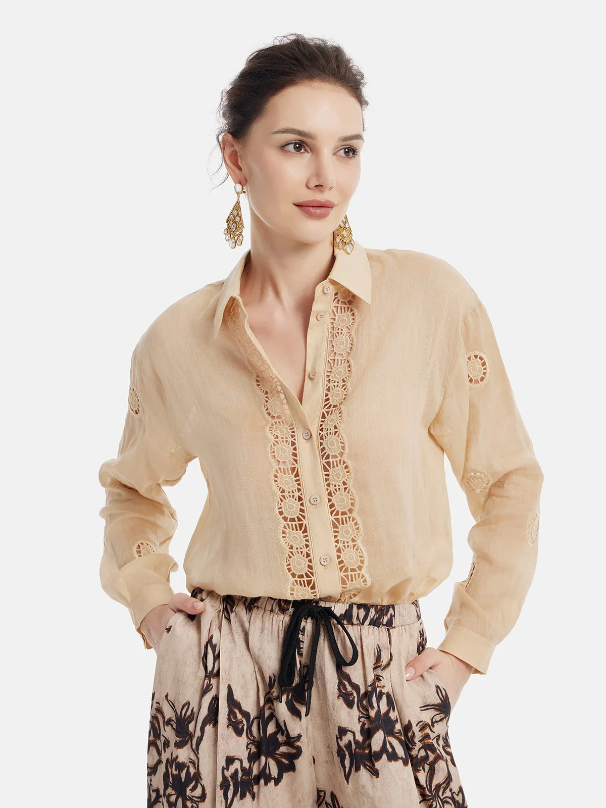 Moroccan-inspired Cutout Lace Top