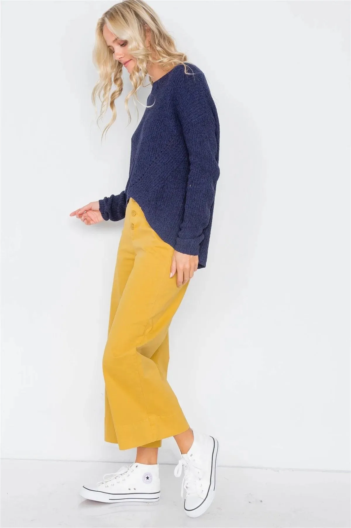 Mustard Yellow Hipster High Waist Gaucho Pants /3-2-1