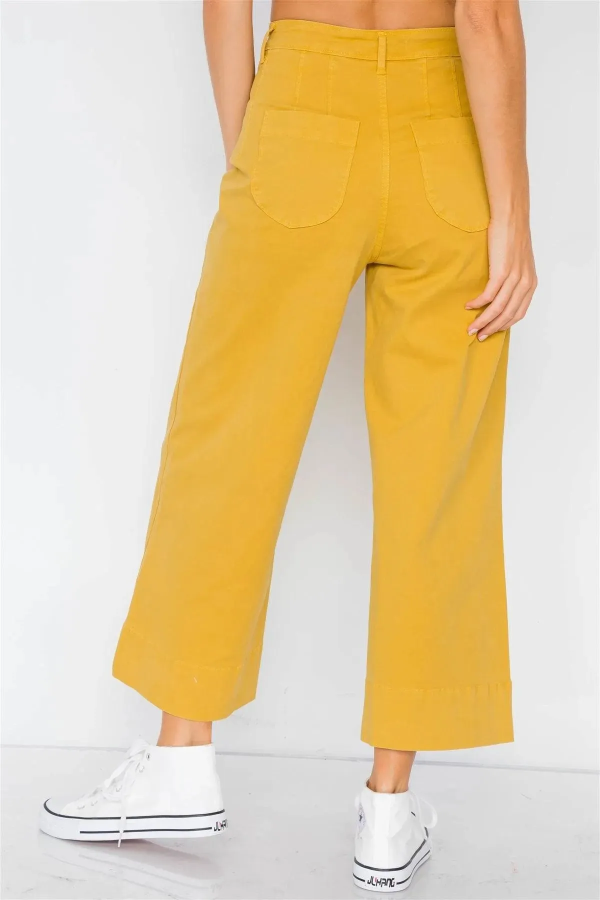 Mustard Yellow Hipster High Waist Gaucho Pants /3-2-1