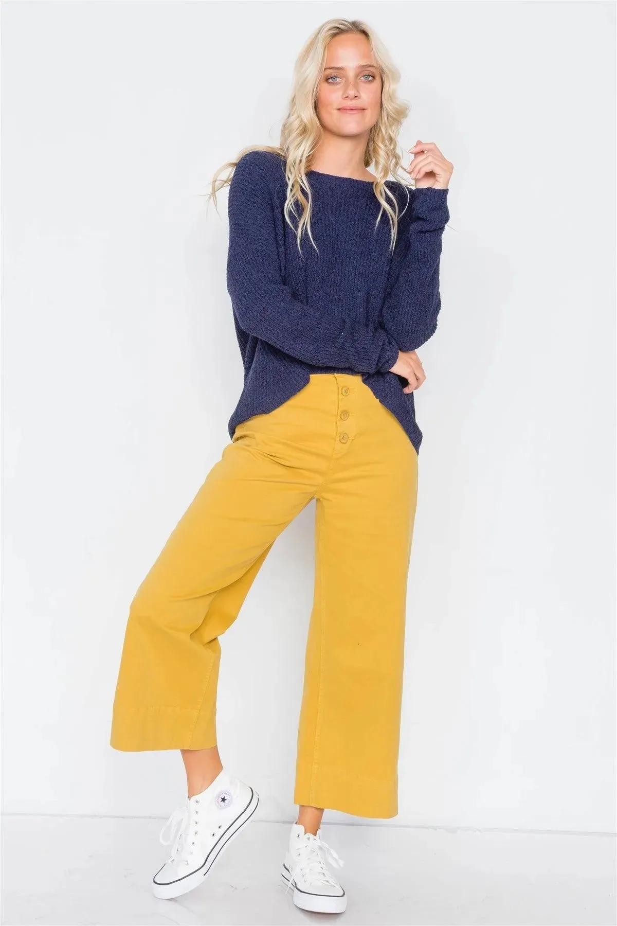 Mustard Yellow Hipster High Waist Gaucho Pants /3-2-1