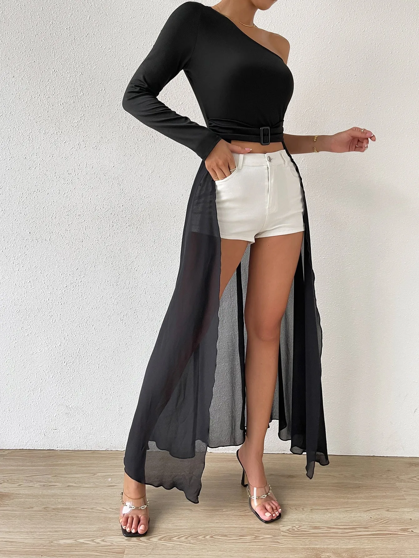 One Shoulder Asymmetrical Hem Top