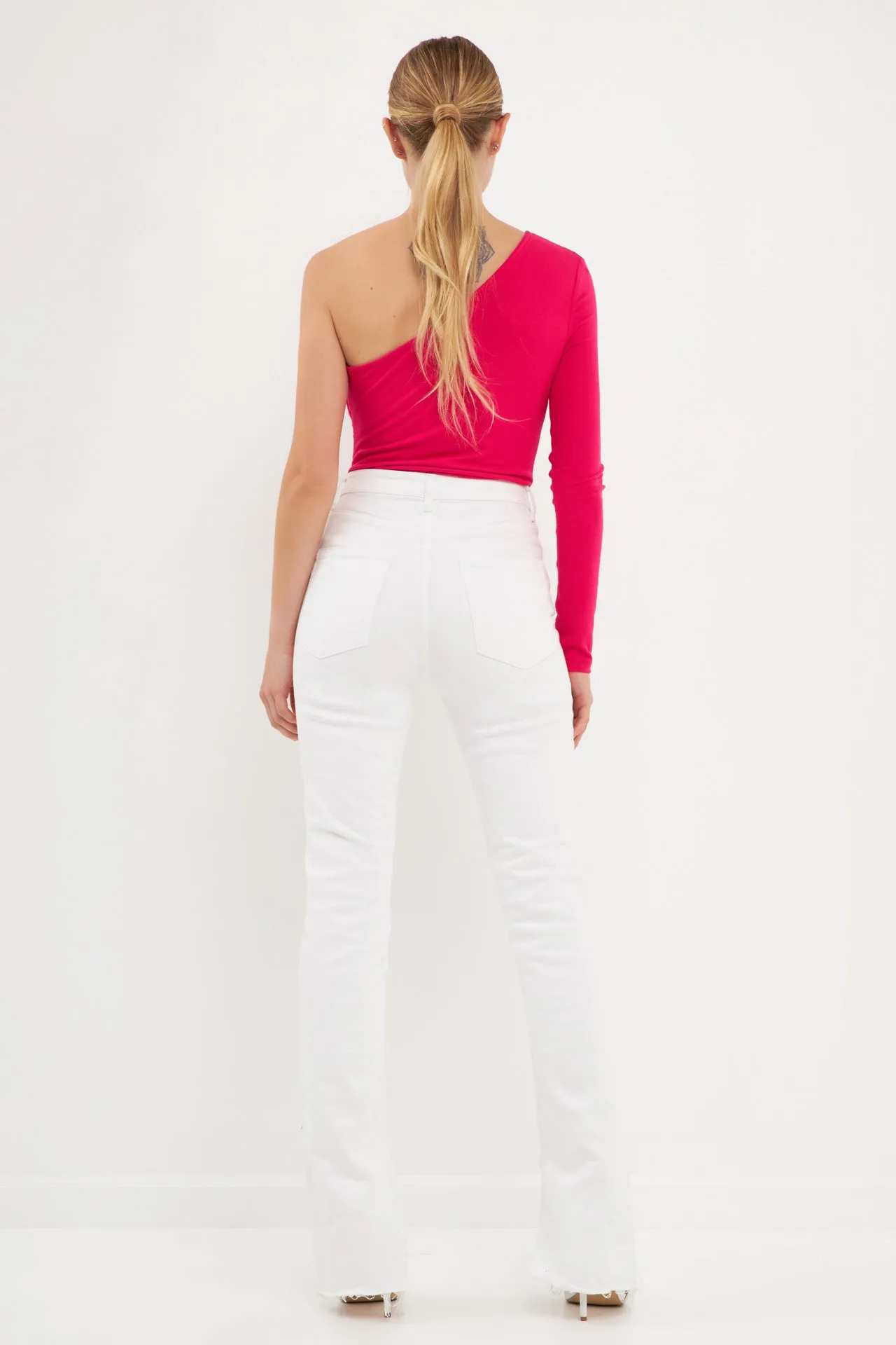 One Shoulder Knit Bodysuit