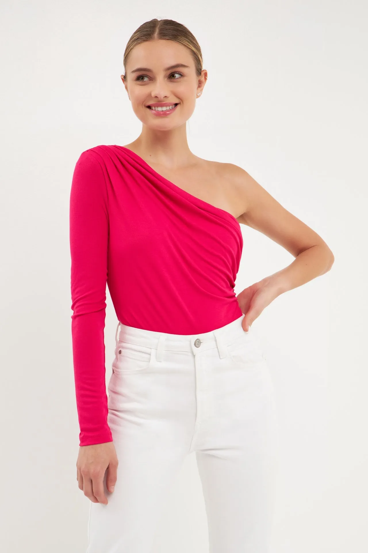 One Shoulder Knit Bodysuit