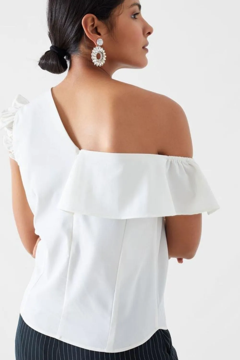 One Shoulder Ruffle Top