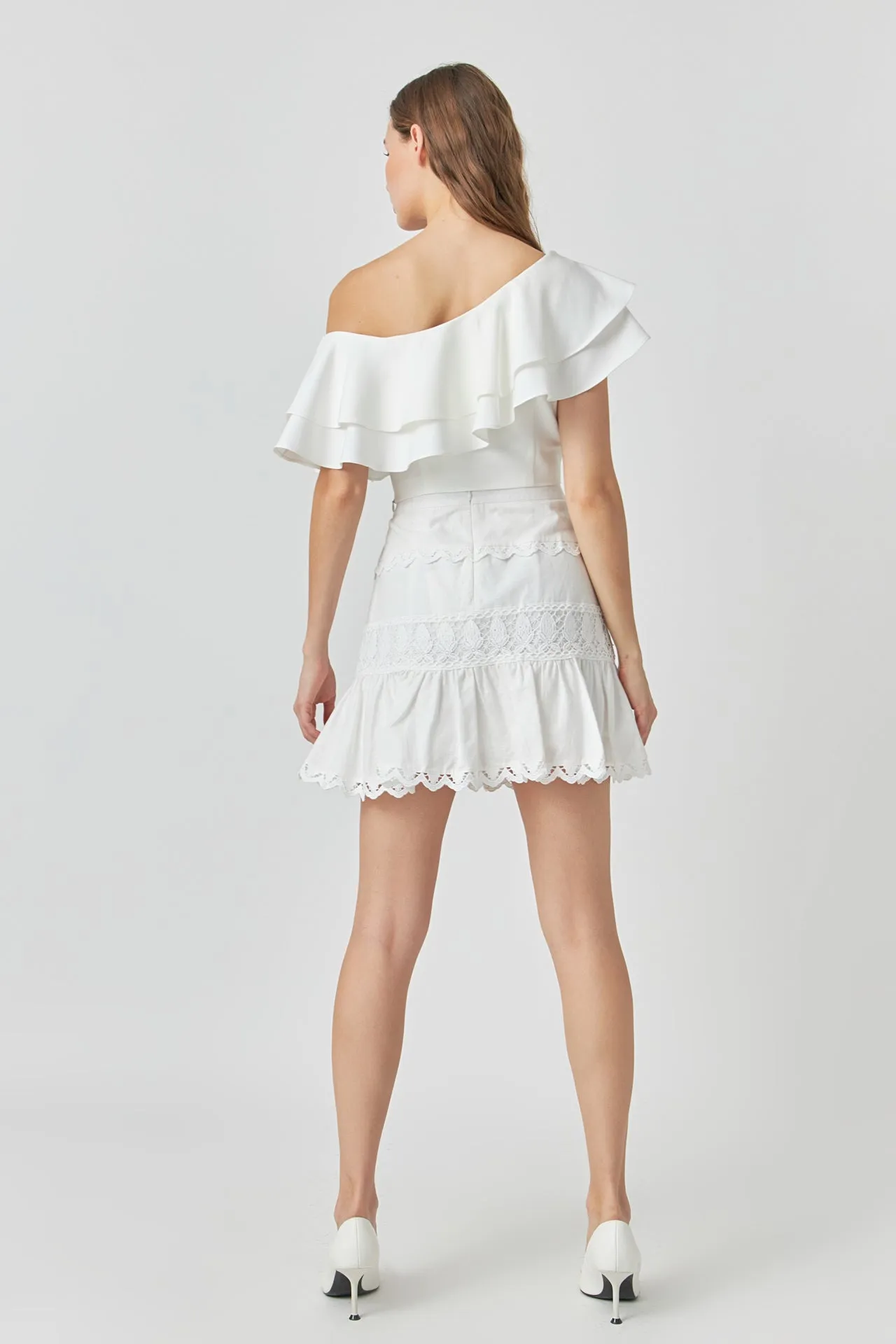 Ruffled One Shoulder Top