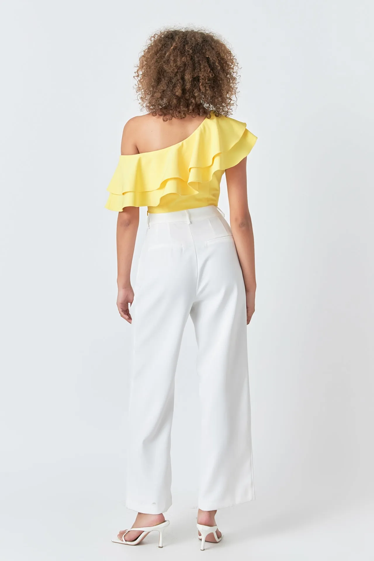 Ruffled One Shoulder Top