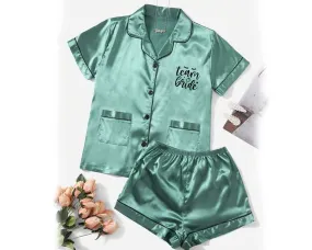 Satin Dual Pocket Pajamas Set