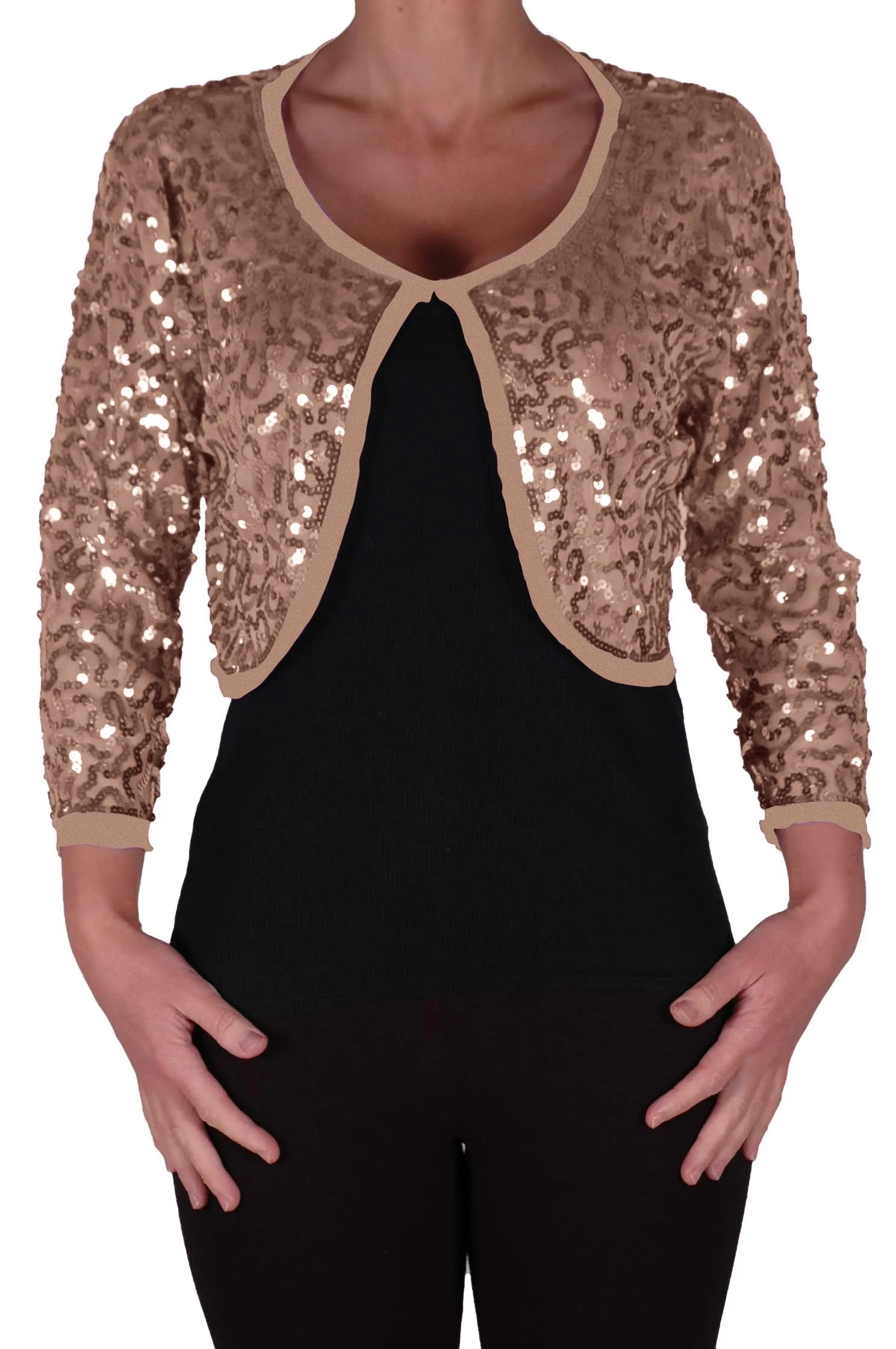 Scarlett Sequined Chiffon Long Sleeve Cardigan