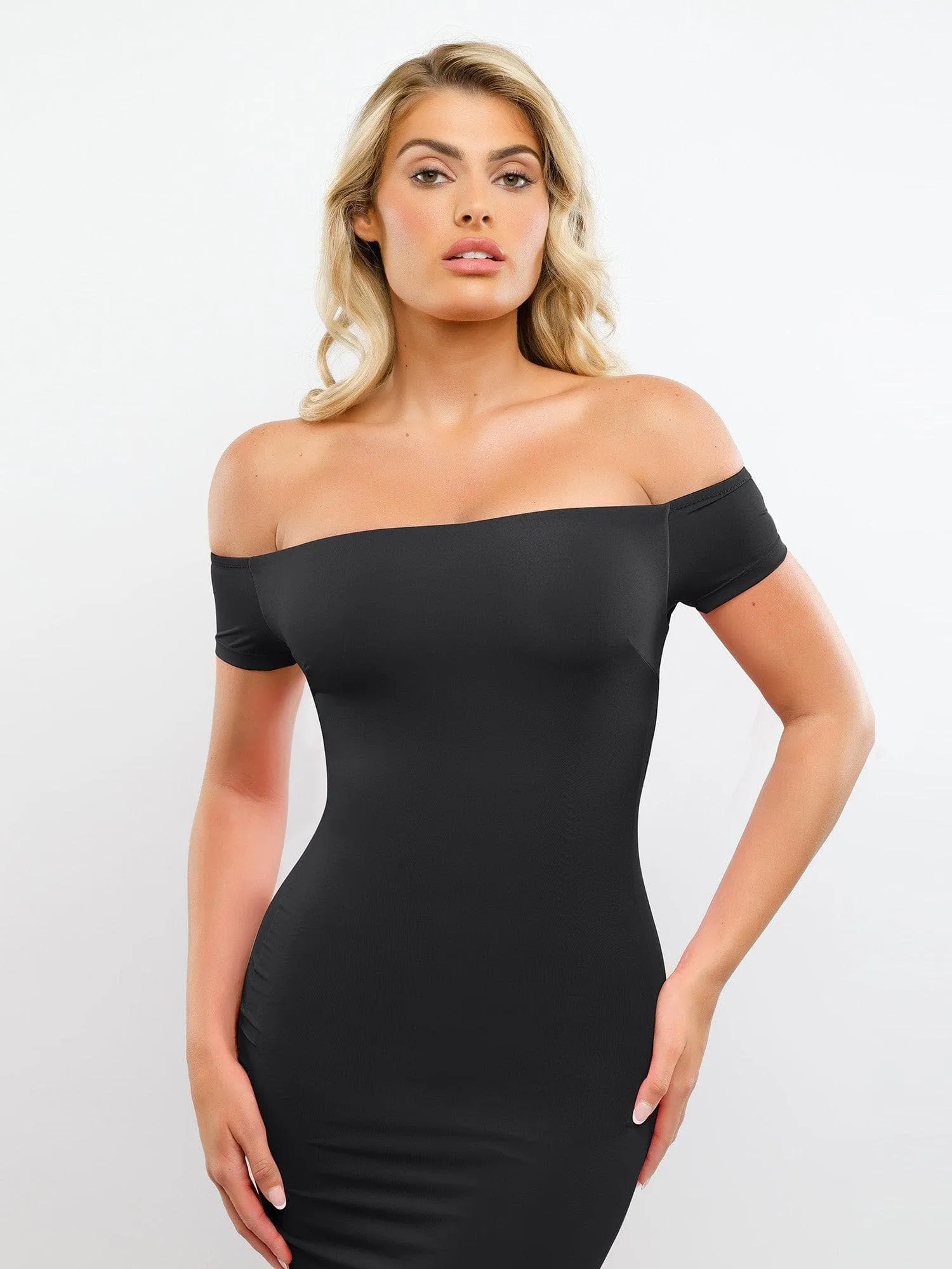 Shapewear Off-Shoulder Tummy Control Smoothing Maxi Dress For Insiders