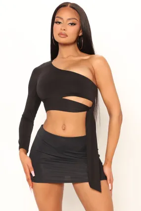 Stay Wishing Double Lined Top - Black