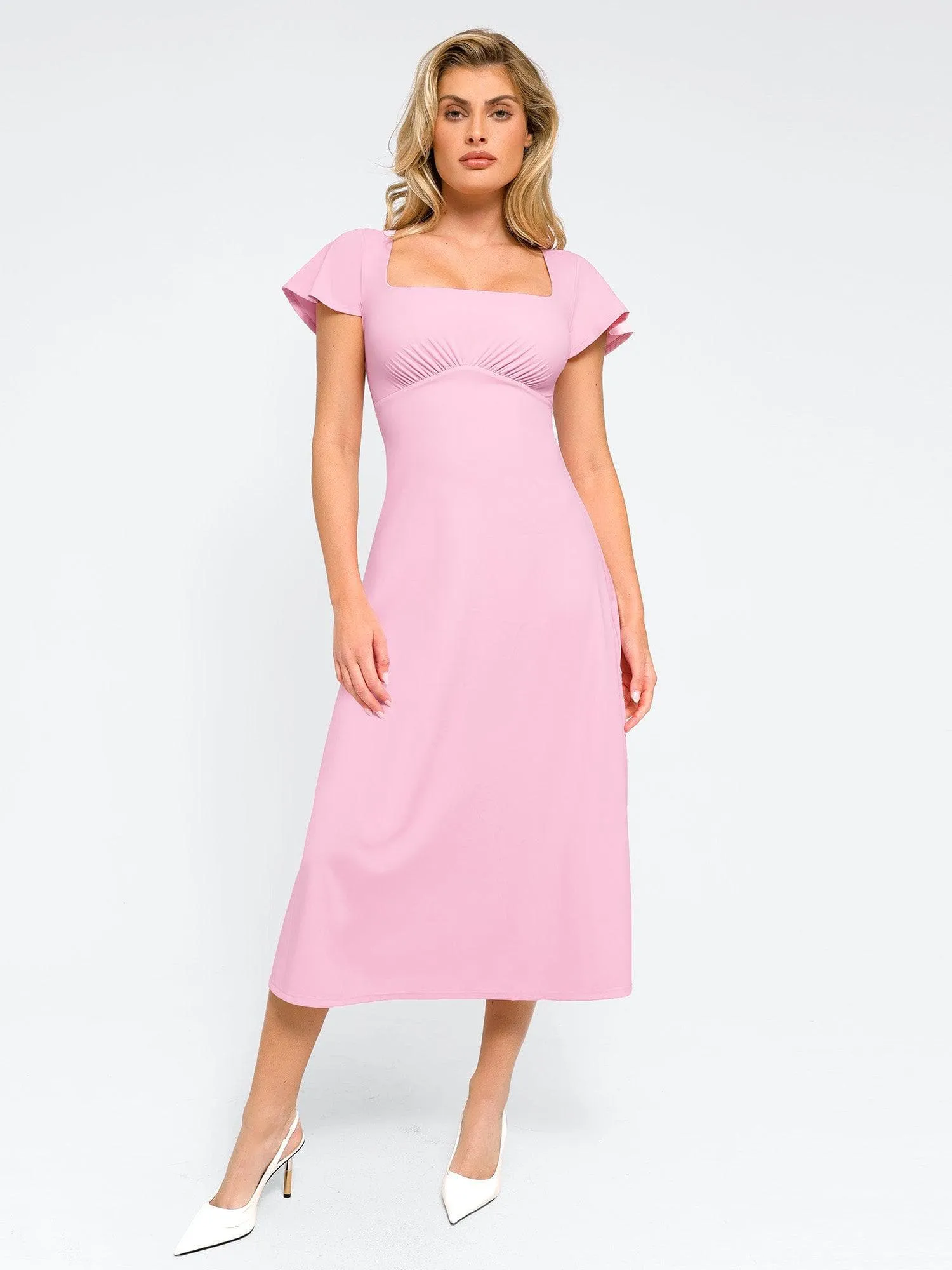 The Shapewear Dress A-Line Square Neck Midi