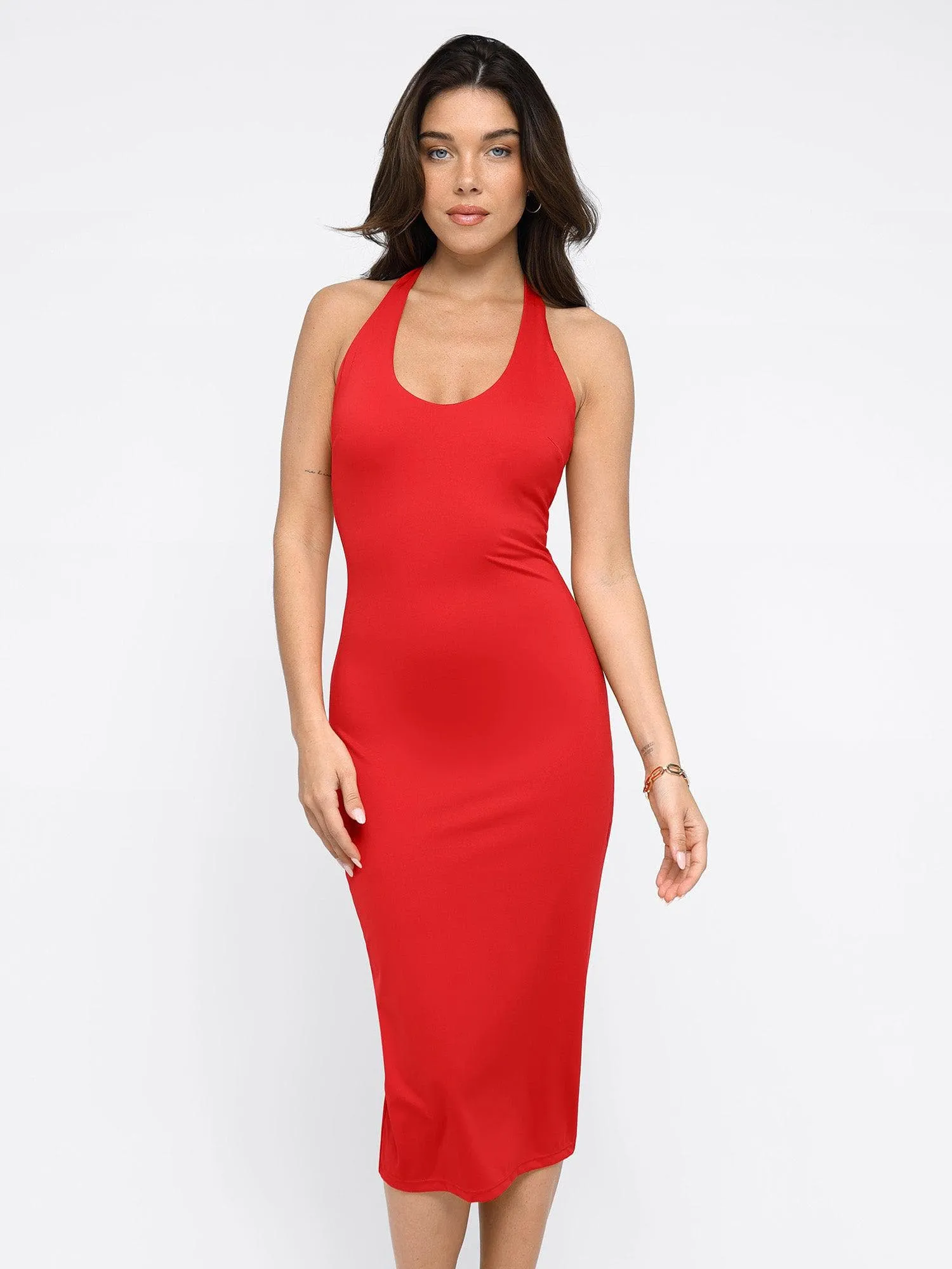 The Shapewear Dress Backless Halter Midi