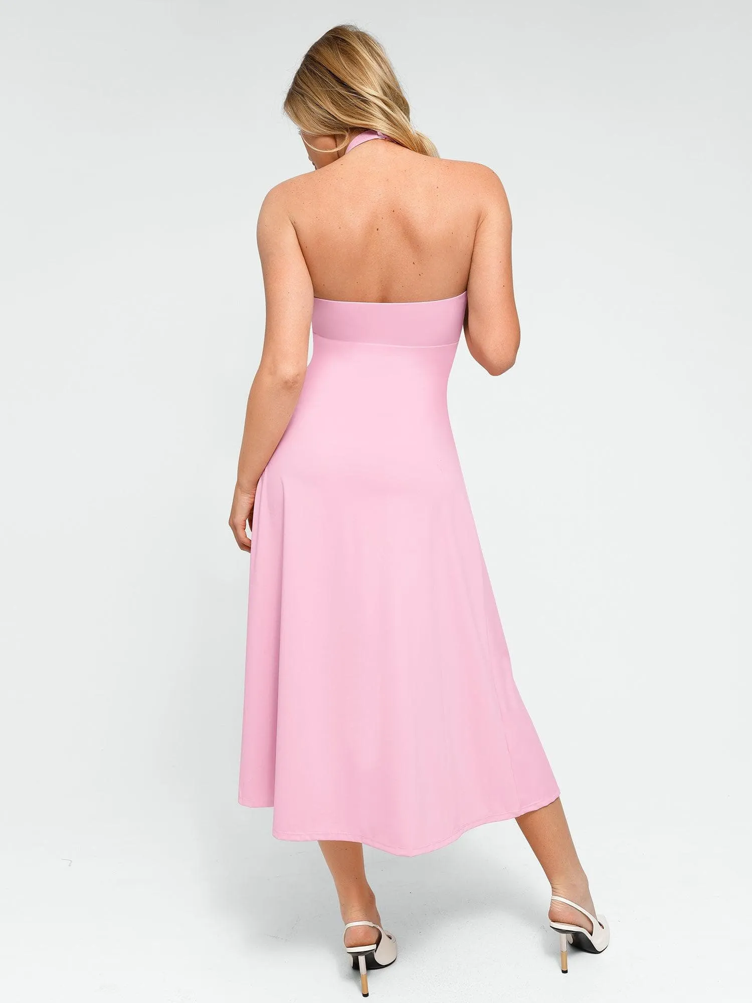 The Shapewear Dress Halter A-Line Sleeveless Midi