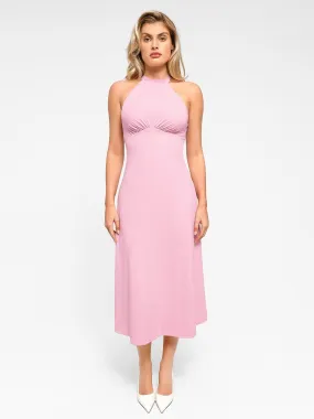 The Shapewear Dress Halter A-Line Sleeveless Midi