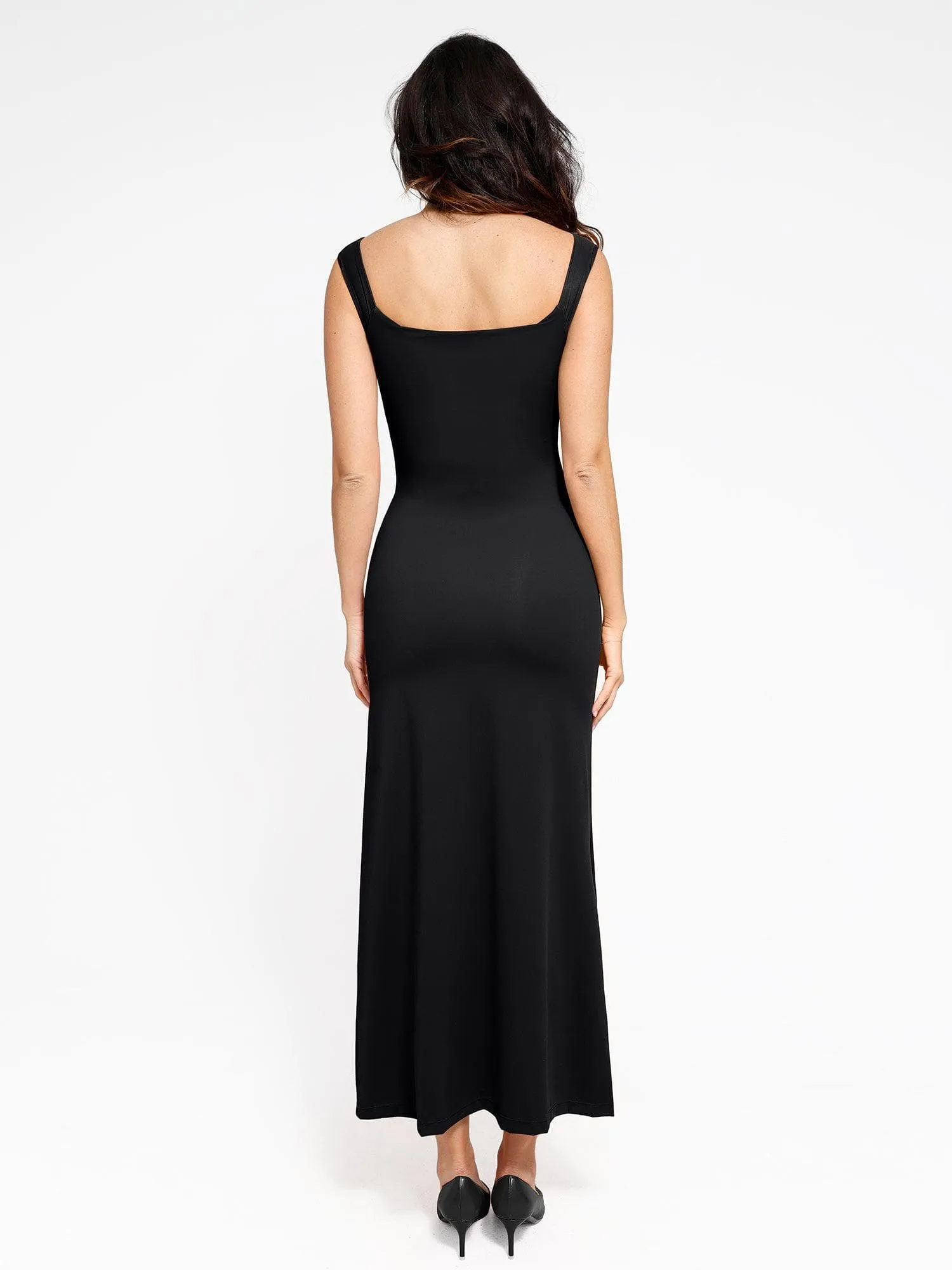 The Shapewear Dress Off Shoulder Split Maxi